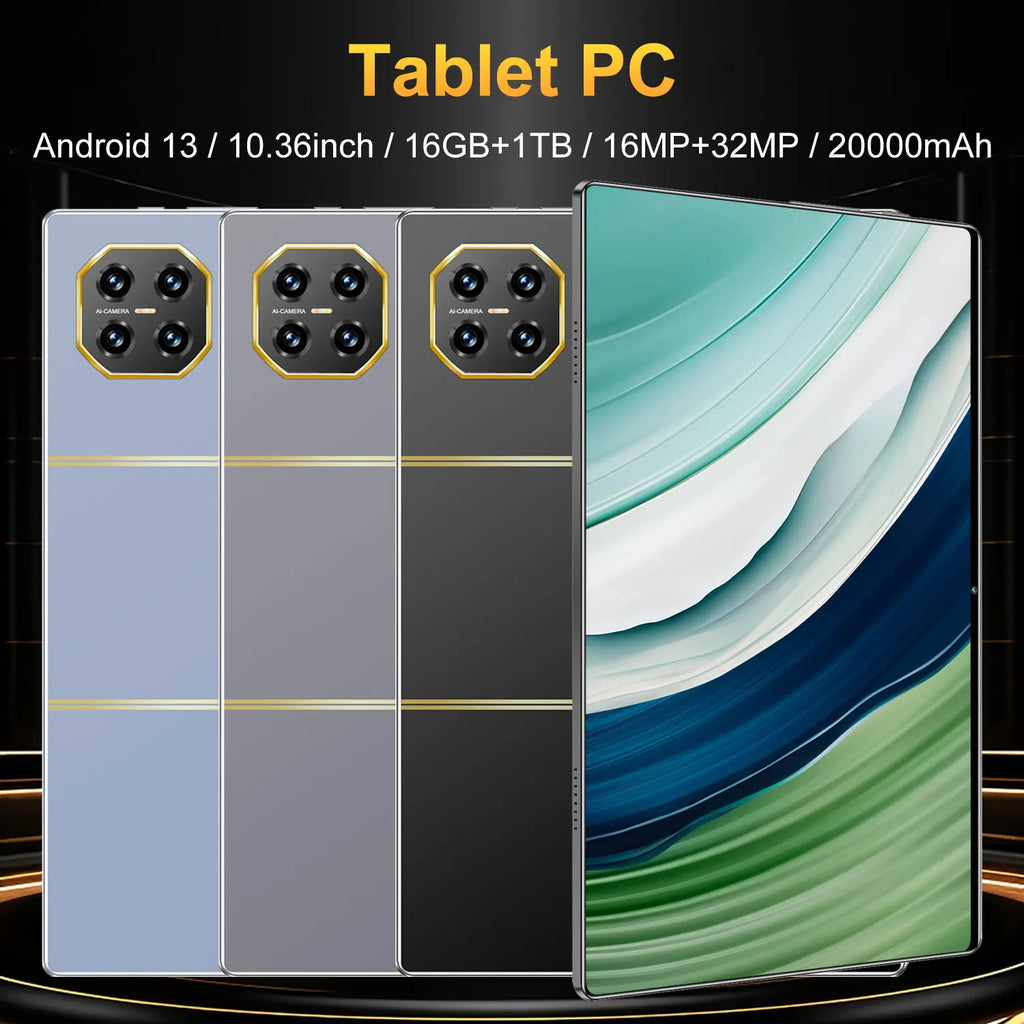 2025 Global New 10.36 inch tablet Android 13 mate13 Pro 16GB 1TB Snapdragon 8 Gen2 4KHD 5G WIFI Bluetooth WPS 20000mAh tablets