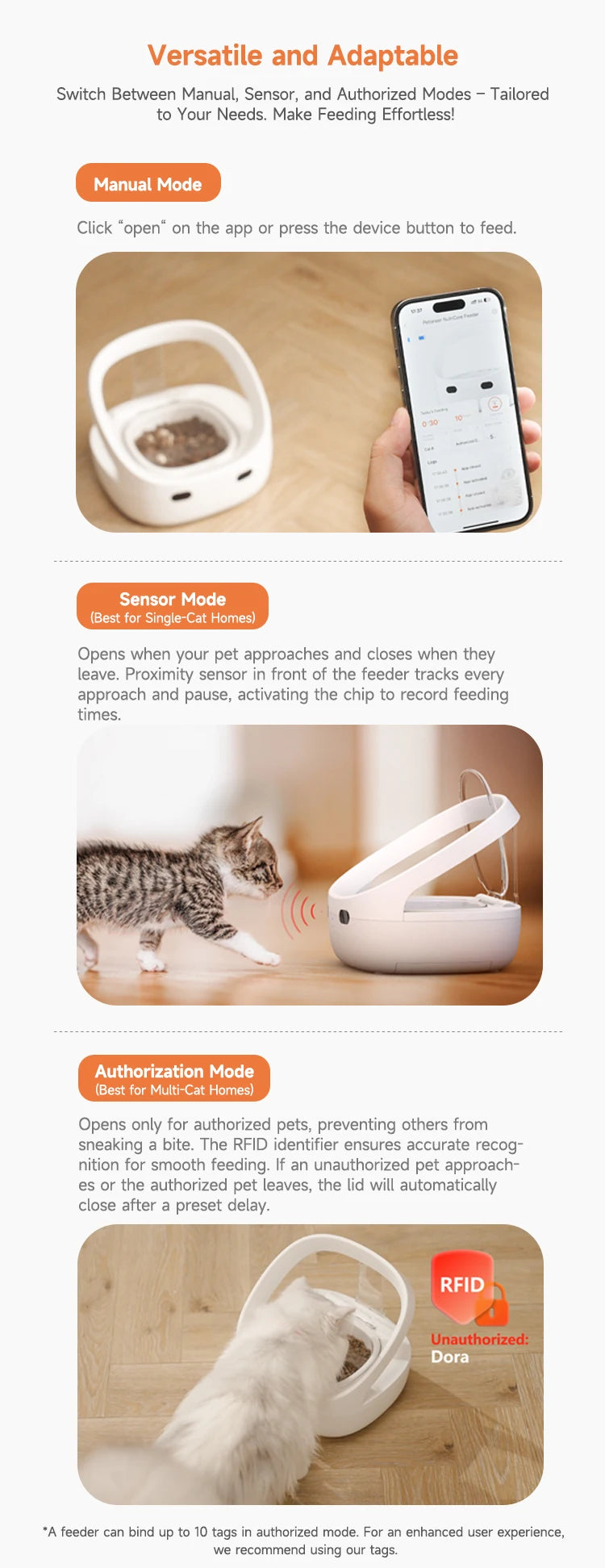 Petoneer NutriCare Multi-Pet Feeder for Cats And Dogs with App Global Version Smart Pet Feeder Plastic Material No Battery Included