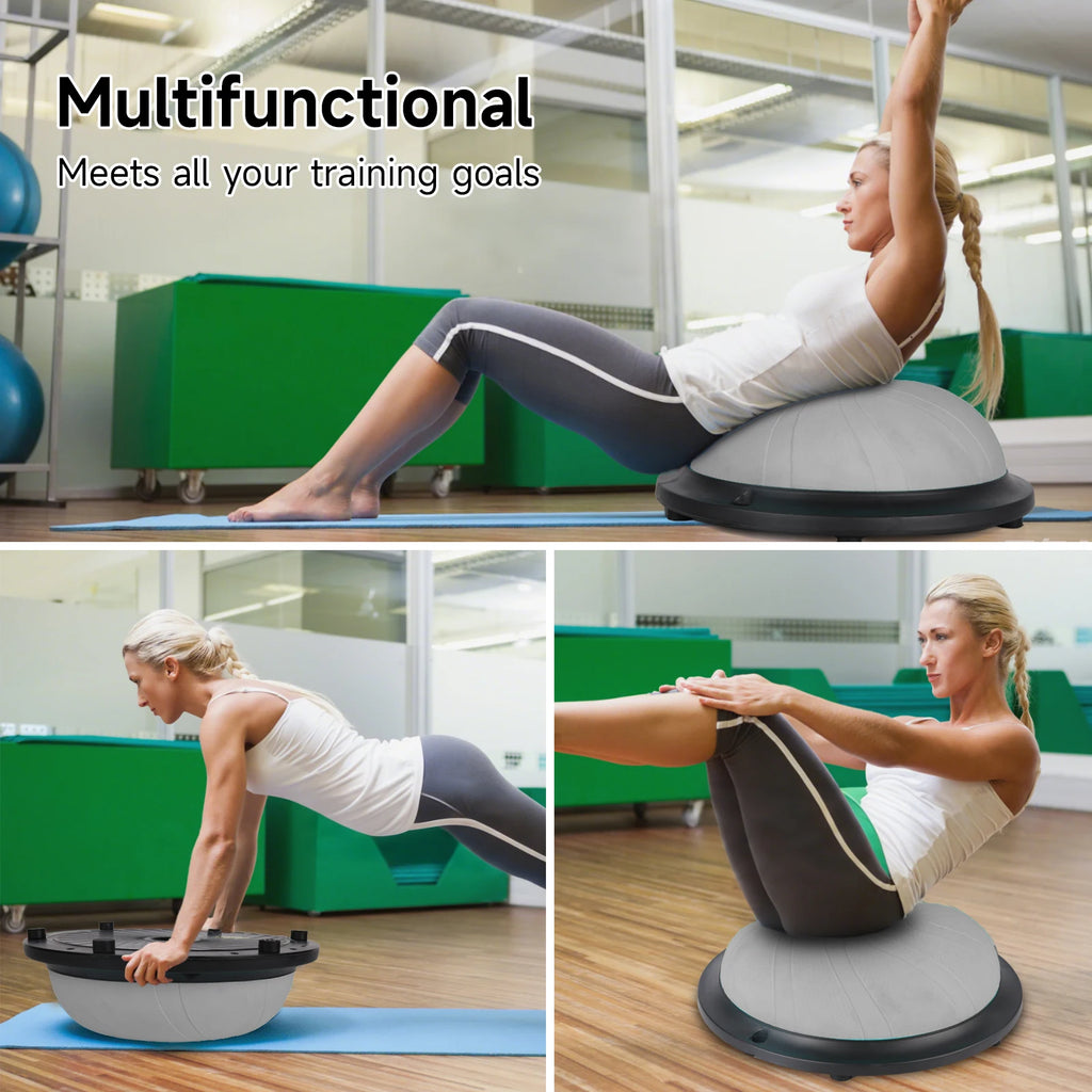 1pc Yoga Balance Ball Wave Speed Ball Half Round Foot Balance Ball Thickened Explosion-proof Yoga Ball Fitness Core Weight Loss