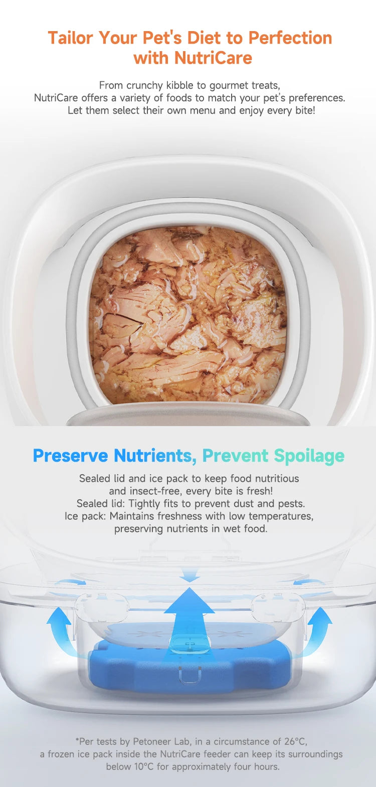 Petoneer NutriCare Multi-Pet Feeder for Cats And Dogs with App Global Version Smart Pet Feeder Plastic Material No Battery Included