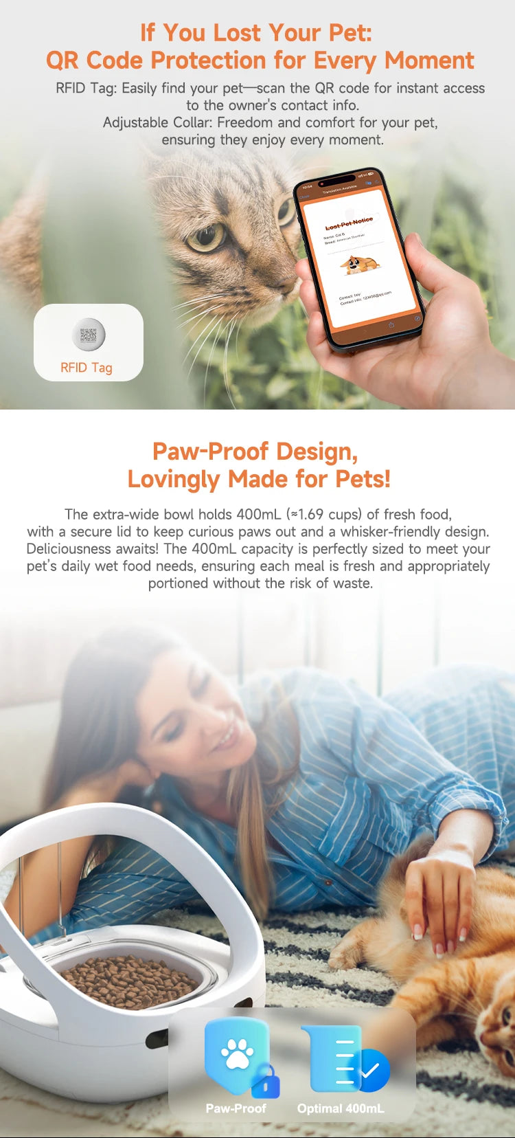 Petoneer NutriCare Multi-Pet Feeder for Cats And Dogs with App Global Version Smart Pet Feeder Plastic Material No Battery Included