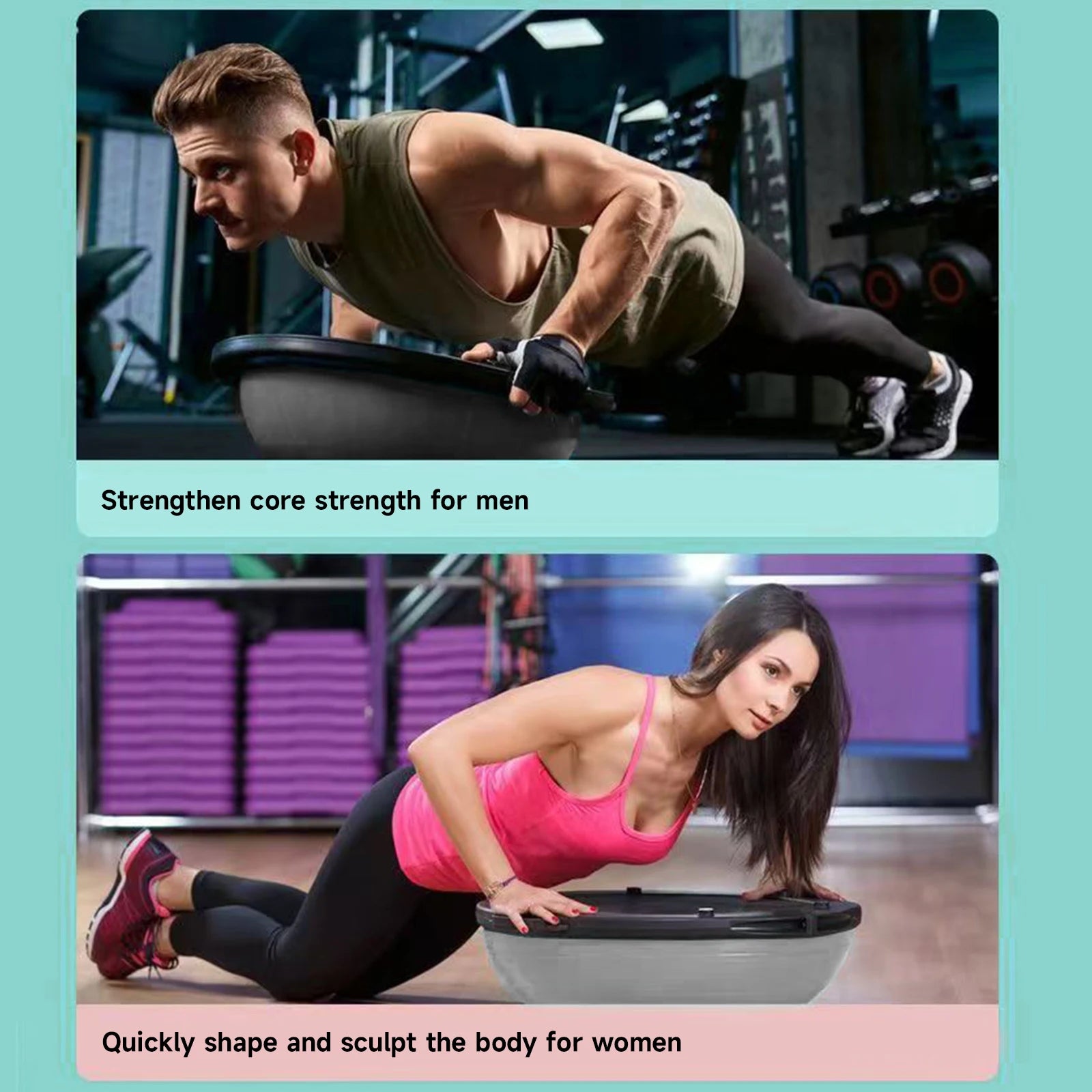 1pc Yoga Balance Ball Wave Speed Ball Half Round Foot Balance Ball Thickened Explosion-proof Yoga Ball Fitness Core Weight Loss