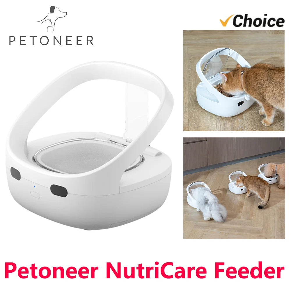 Petoneer NutriCare Multi-Pet Feeder for Cats And Dogs with App Global Version Smart Pet Feeder Plastic Material No Battery Included
